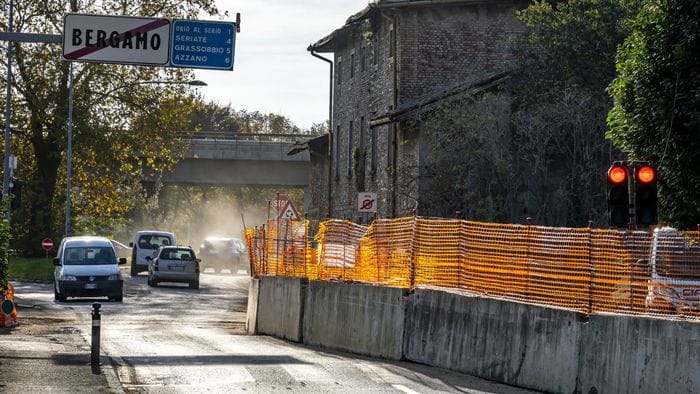 Via per Orio chiusa fino a maggio in direzione centro di Bergamo Via per Orio chiusa fino a maggio in direzione centro di Bergamo