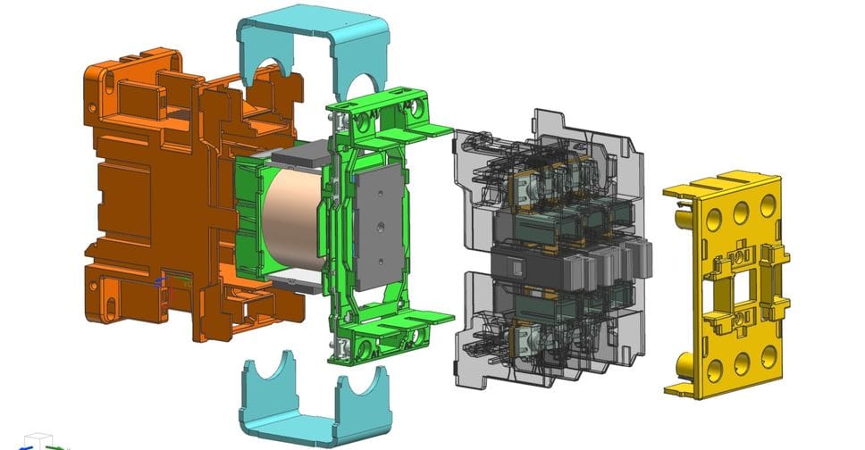 Life cycle assessment. L’esploso di un contattore di Lovato Electric