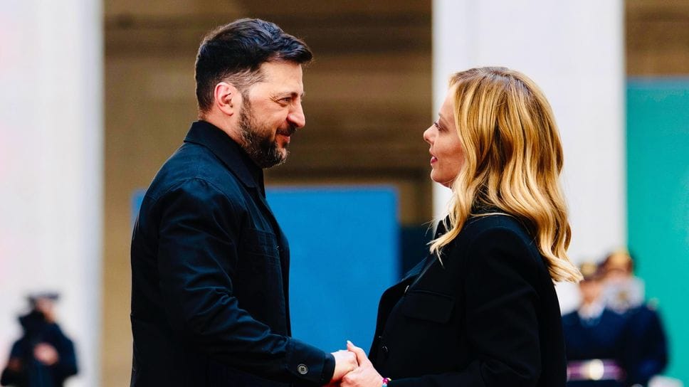 L’incontro a Roma tra la premier italiana Giorgia Meloni e il presidente ucraino Volodymyr Zelensky