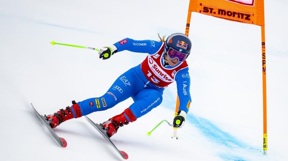 La 33enne bergamasca Sofia Goggia durante le prove a Saint Moritz