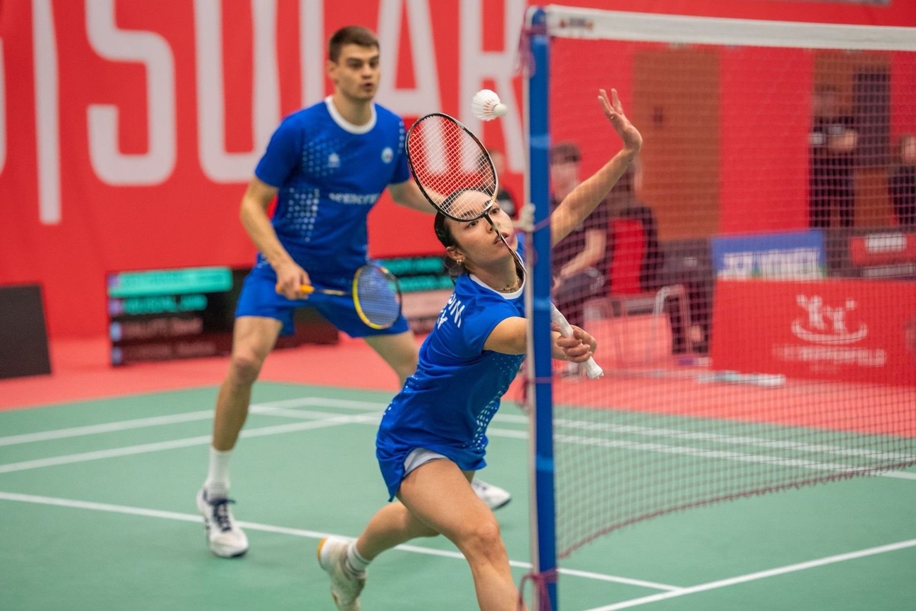 Martina Corsini impegnata nel doppio misto con David Salutt nelle qualificazioni degli Europei a squadre