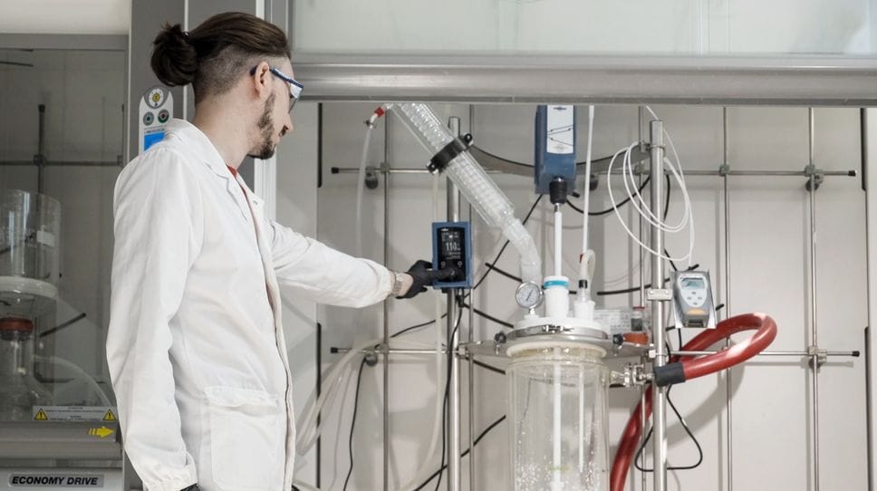 L’impianto per la dissoluzione delle fibre tessili miste