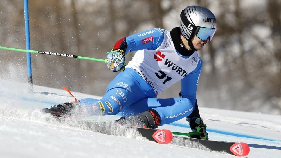 Filippo Della Vite, in azione nel gigante a Val d’Isère (Francia): il bergamasco ha chiuso 15° dopo un aver firmato il sesto tempo nella seconda manche