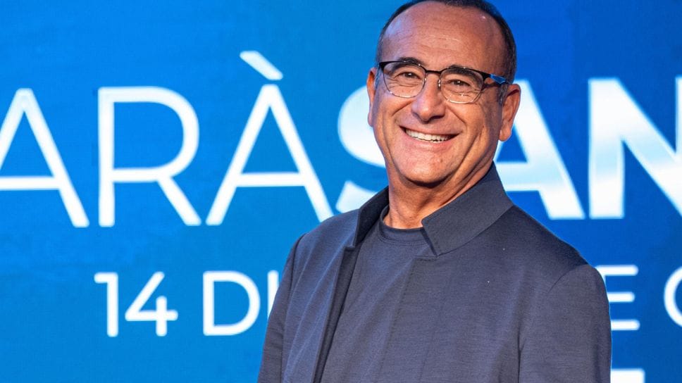 Carlo Conti durante la conferenza stampa di presentazione del Festival di Sanremo
