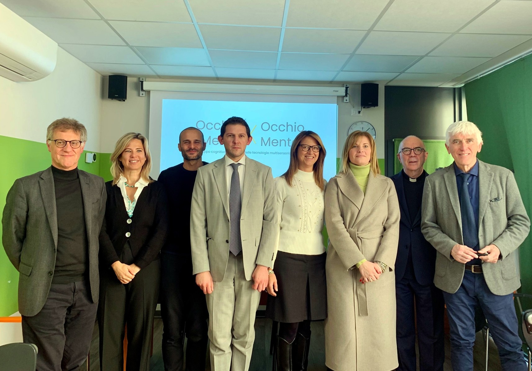 L’inaugurazione della sala immersiva alla Casa Amoris Laetita con il presidente Tassi e le autorità