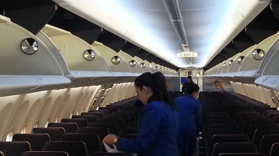 L’interno di un Boeing delle compagnie in servizio a Orio al Serio