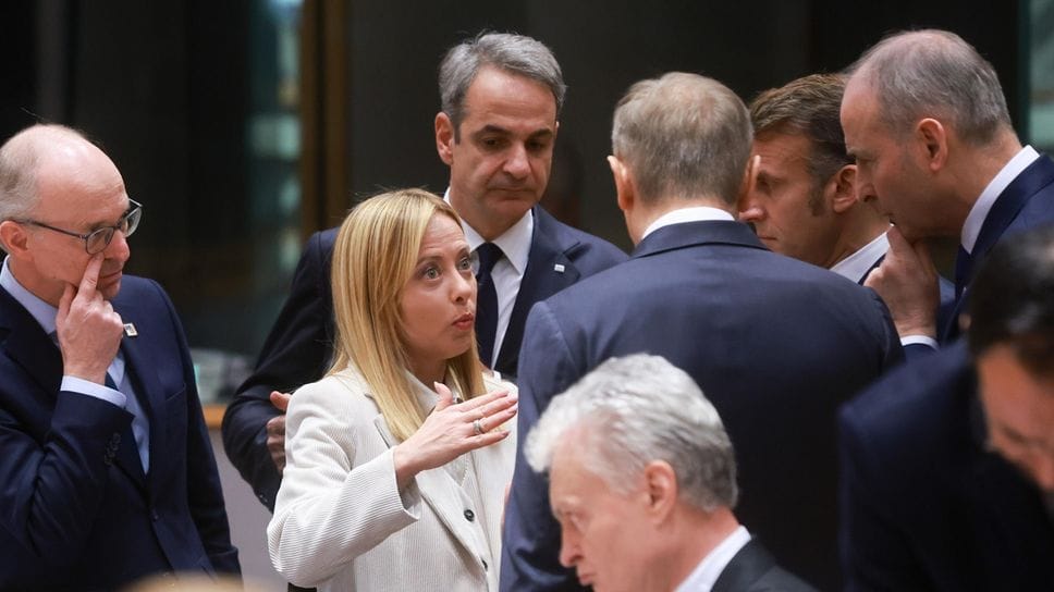 La premier italiana Giorgia Meloni al summit di Bruxelles