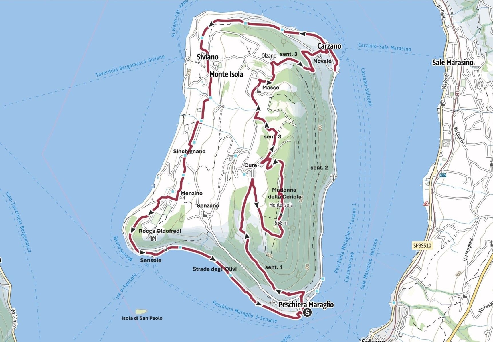 La cartina del percorso