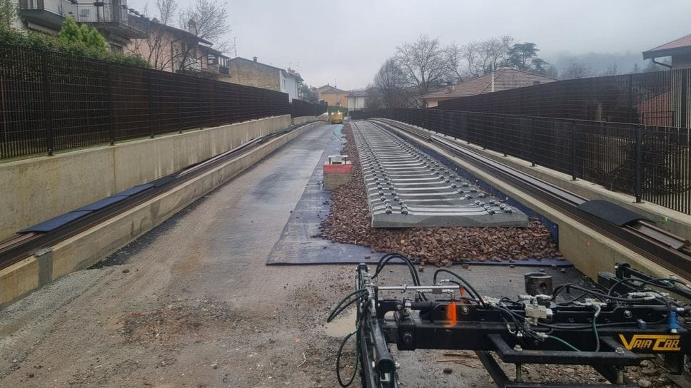 Il cantiere della linea T2 a Ponteranica