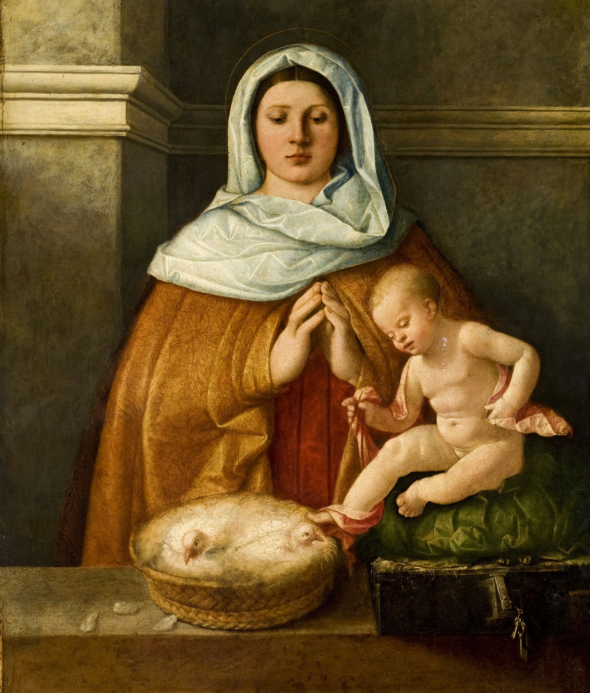 Giovanni Cariani, Madonna dei colombi, 1524 circa. Cattedrale di Bergamo