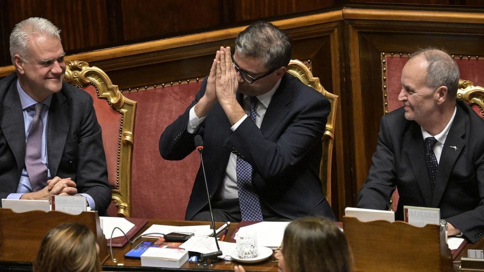 Il ministro dell’Economia e delle Finanze, Giancarlo Giorgetti, al termine della replica dopo la discussione generale in Senato sulla legge di bilancio