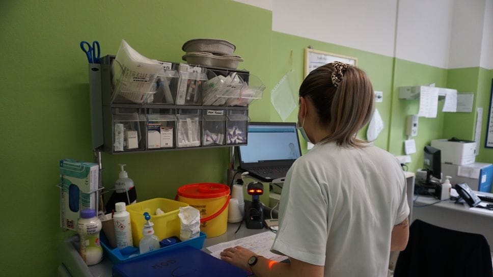 All’ospedale di San Giovanni Bianco, una foto d’archivio