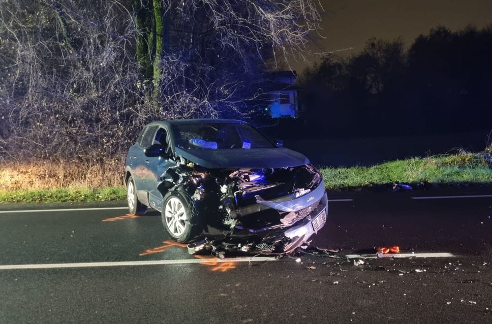 Una delle vetture coinvolte nel sinistro