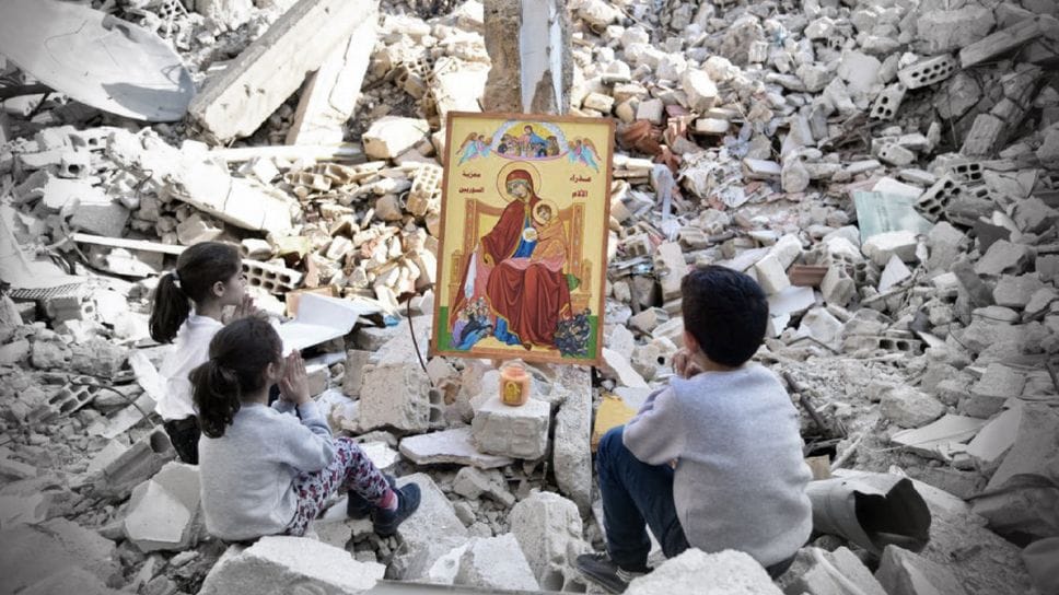 L’immagin, pubblicata dalla Fondazione pontificia «Aid to the Church in need», è stata scattata in Siria