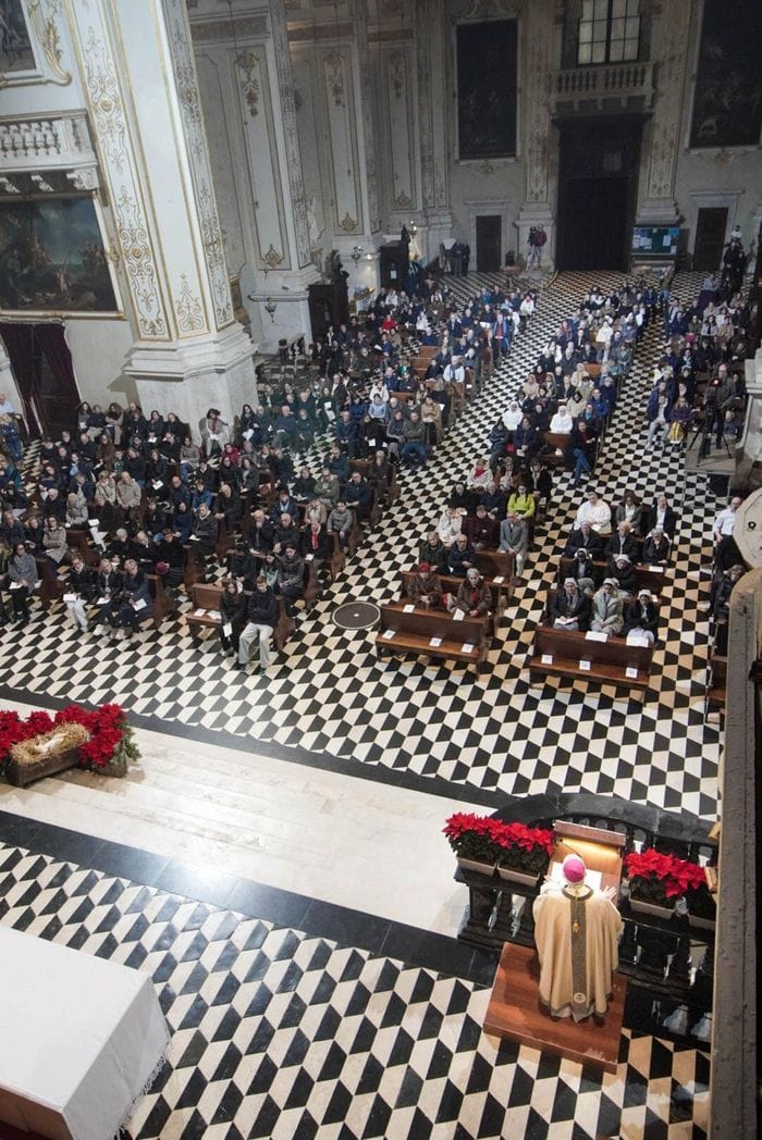 Il Vescovo di Bergamo Francesco Beschi durante l’omelia del Rito di chiusura dell’anno Giubilare. Domenica 28 dicembre in Duomo a Bergamo