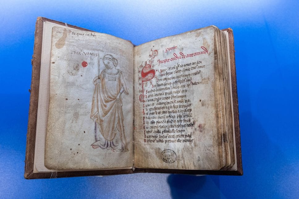 Uno dei  manoscritti esposti nell’ambito dell’iniziativa alla Biblioteca Mai