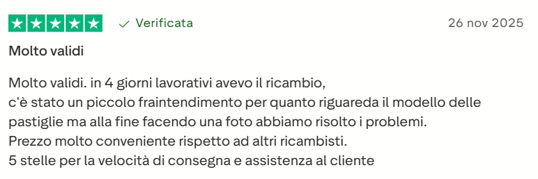 Screenshot di una recensione reale