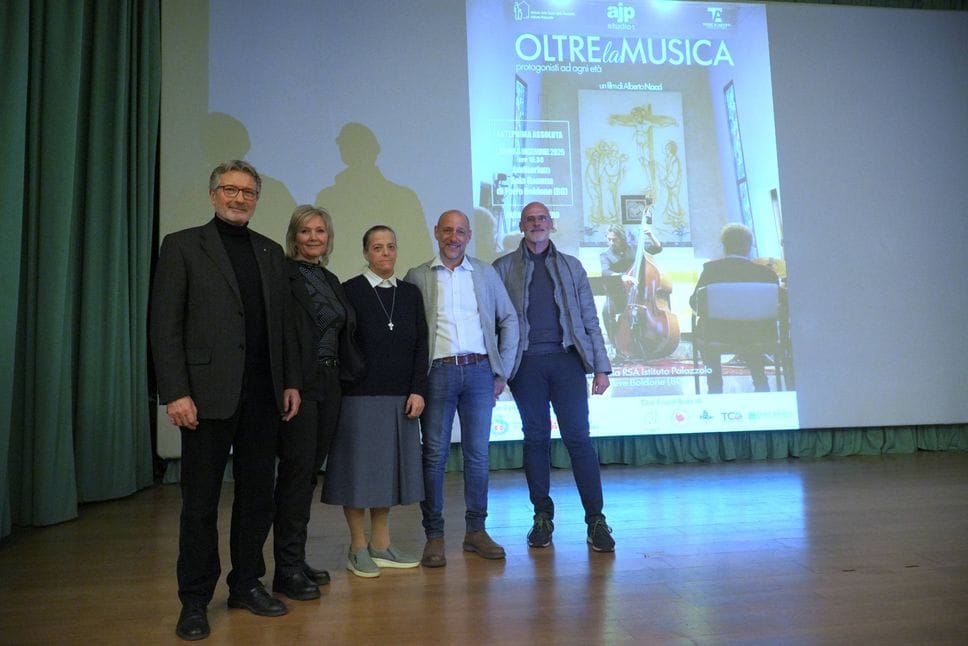 Da sinistra Alberto Nacci, Claudia Camesasca, suor Lorenza Rocca, Stefano Giudici, Edoardo Manzoni