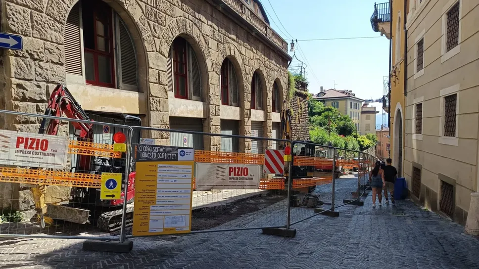 Il cantiere di via Porta Dipinta in Città Alta