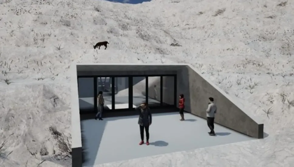 Colere-Lizzola, rendering dell’ingresso della funicolare