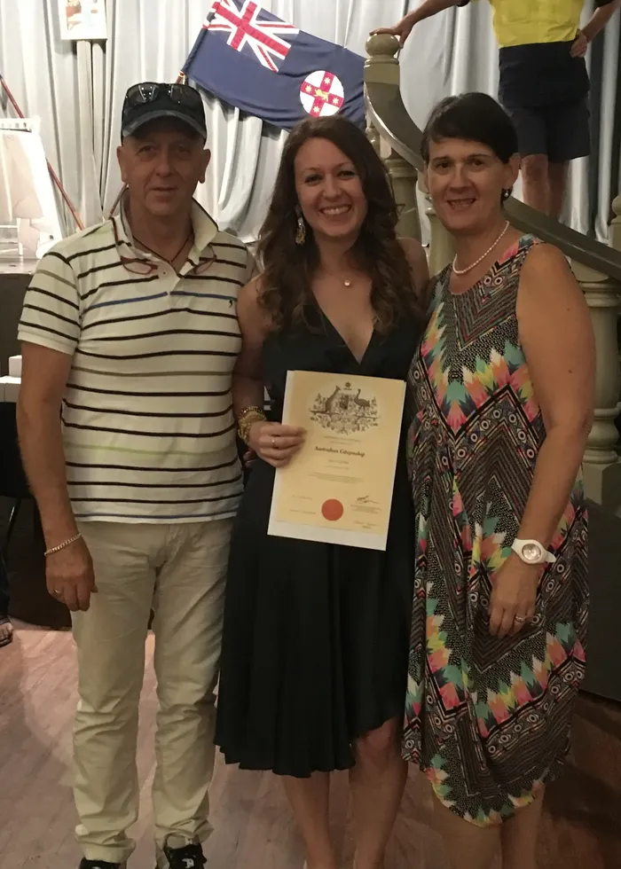 Con alcuni dei suoi studenti e amici in Australia