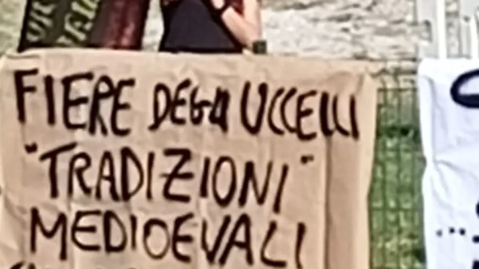 Striscioni fuori dalla manifestazione
