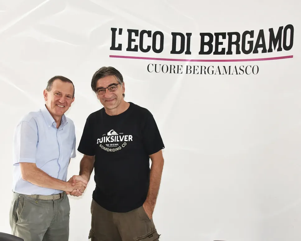 Juric in redazione con il direttore Alberto Ceresoli
