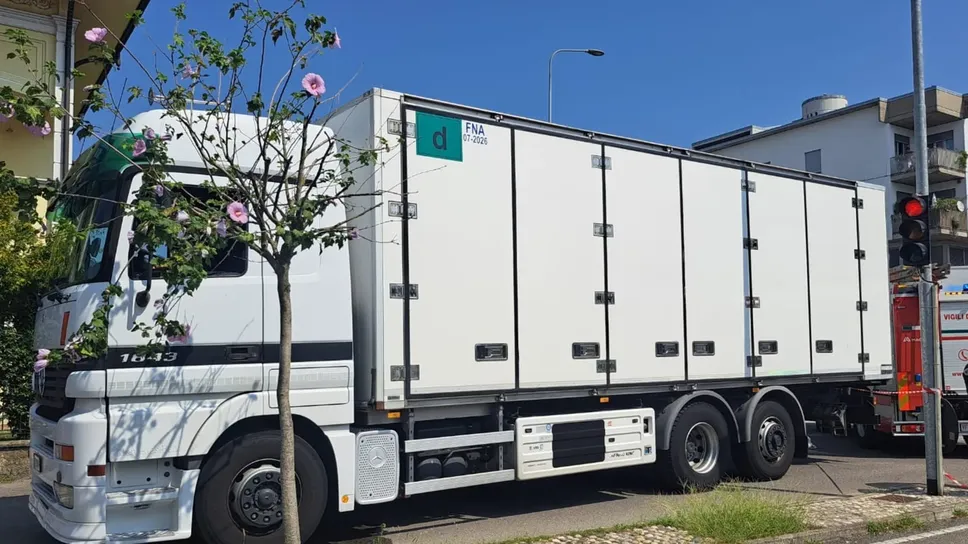 Il camion coinvolto nell’investimento mortale