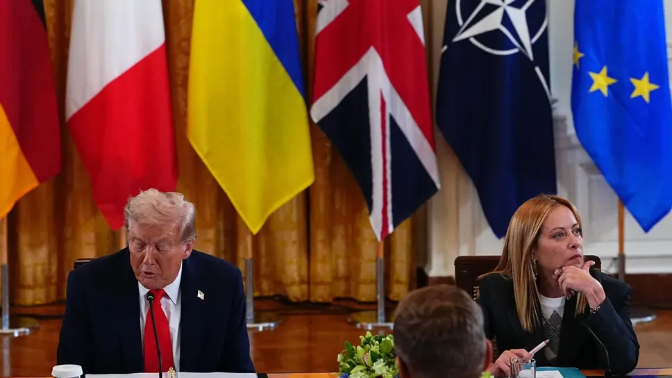 Donald Trump con Giorgia Meloni a Washington