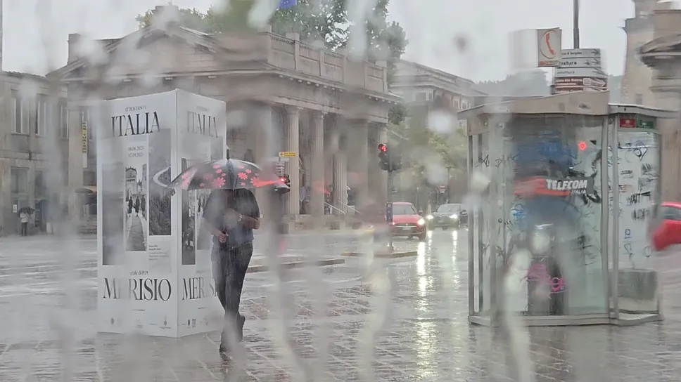 Pioggia battente a Bergamo nella mattinata del 2 agosto