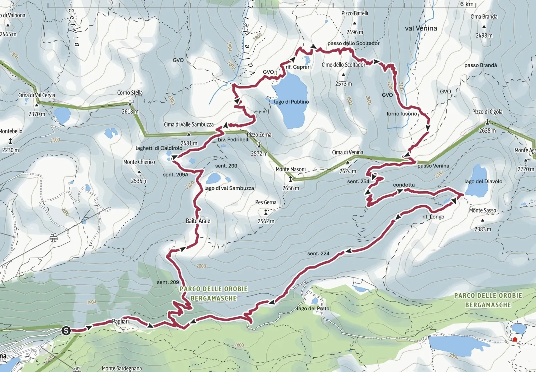 La cartina del percorso