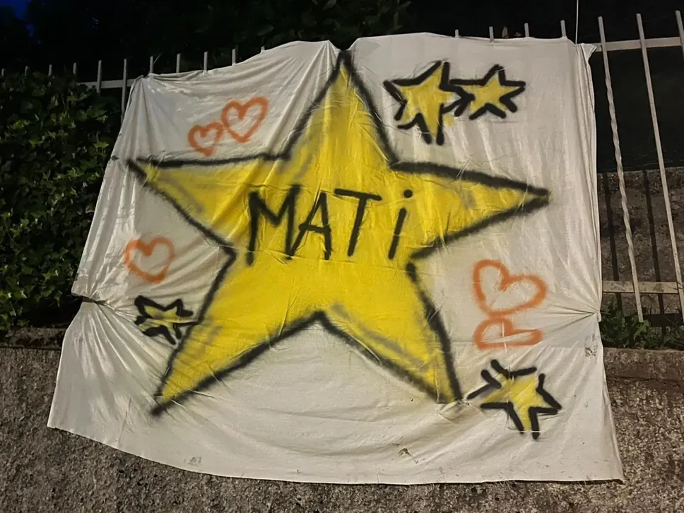 Uno degli striscioni per Matilde
