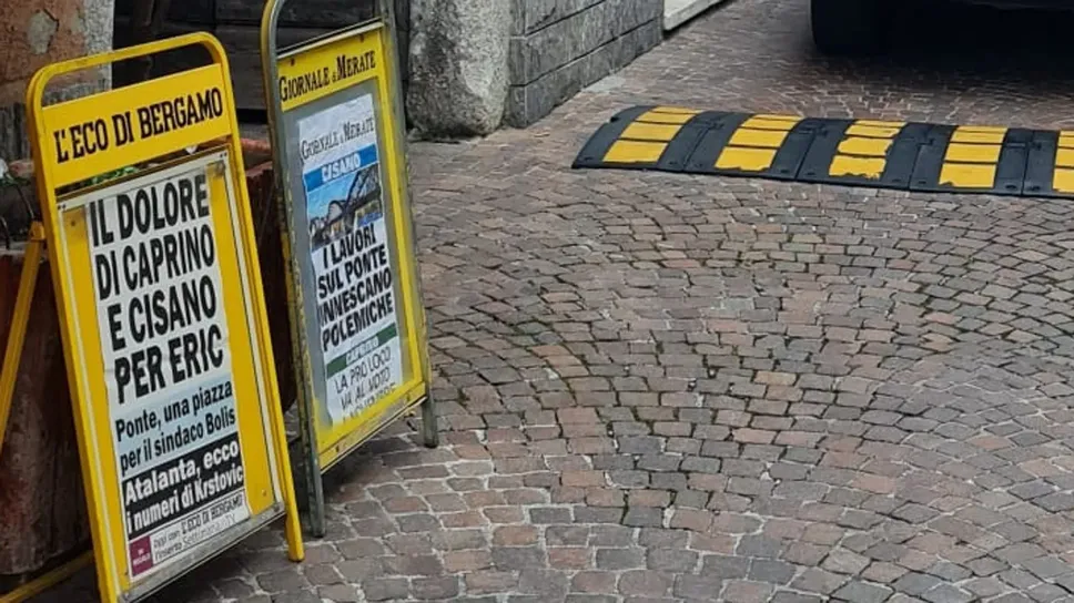 La locandina de L’Eco di Bergamo sulla tragica morte di Eric Rossi La locandina de L’Eco di Bergamo sulla tragica morte di Eric Rossi