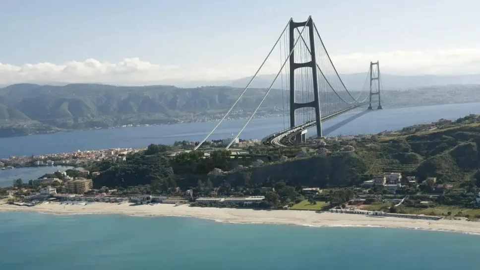 Un rendering del Ponte sullo Stretto di Messina Un rendering del Ponte sullo Stretto di Messina