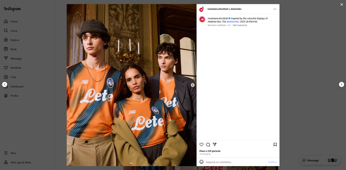 Dalla pagina Ig di Atalanta la nuova maglia