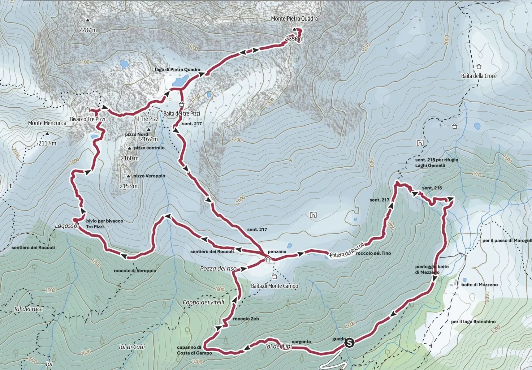 La cartina del percorso