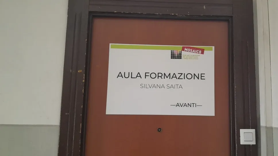 Le aule dell’associazione  Mosaico intitolate intitolate a  Manara e Saita