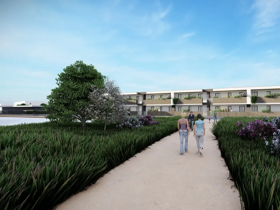 Un rendering delle abitazioni che sorgeranno nel Parco Ovest 2