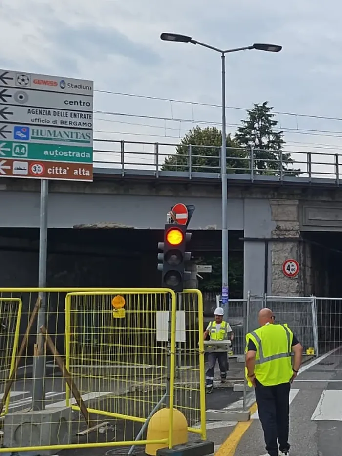 Il cantiere in via San Bernardino