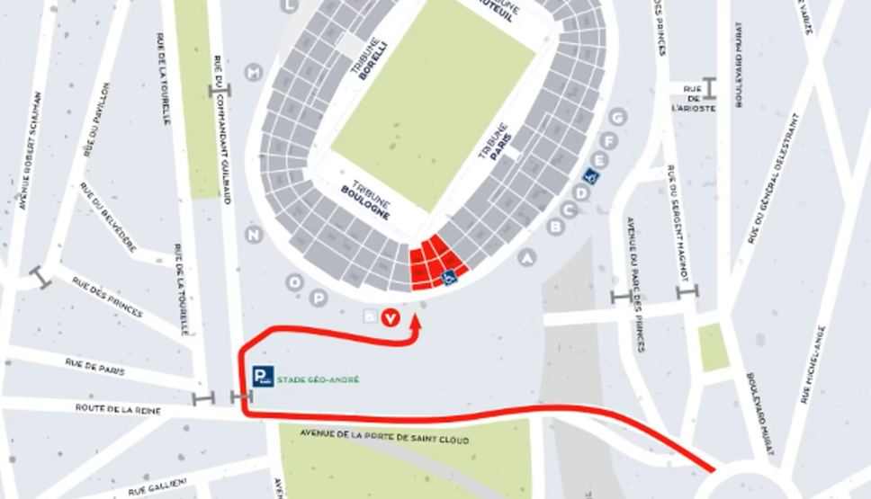 Il tragitto per raggiungere lo stadio