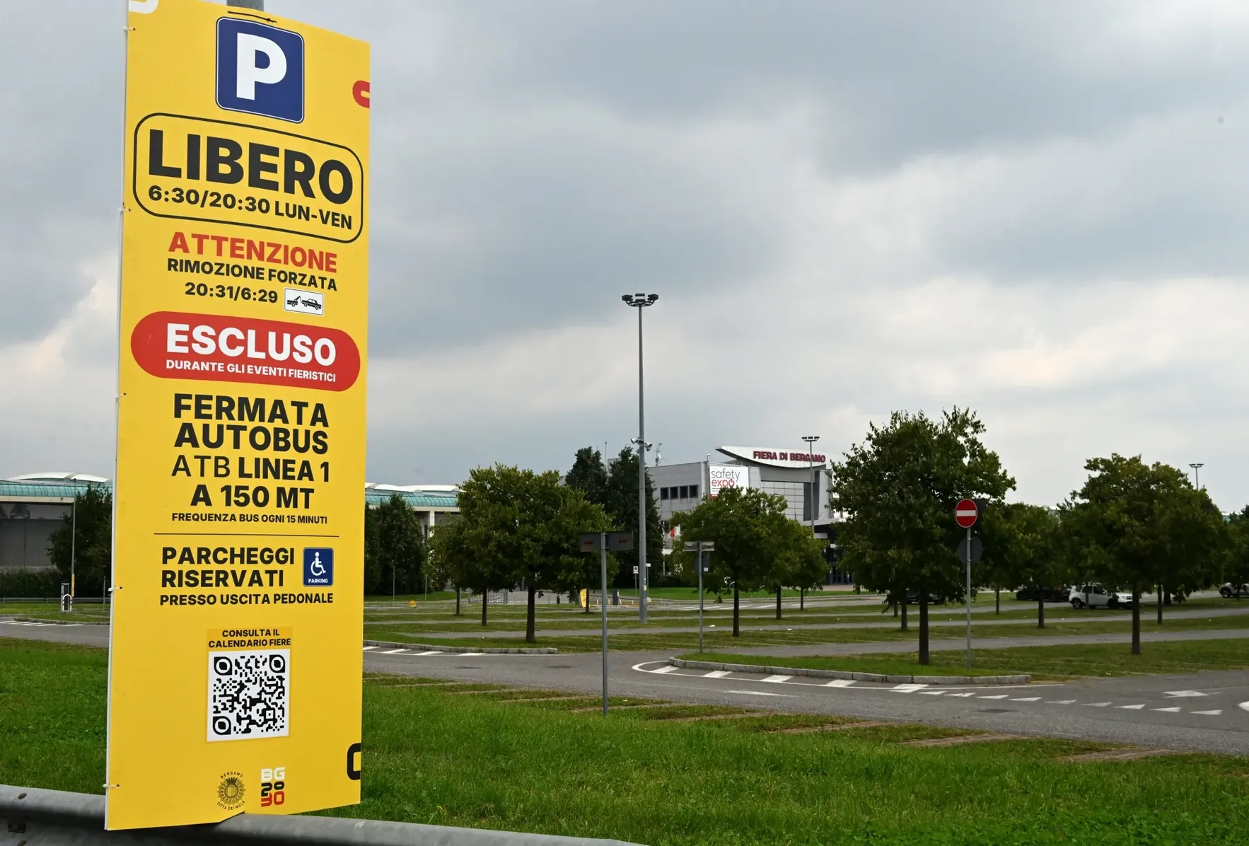 Il parcheggio di interscambio alla Fiera di Bergamo