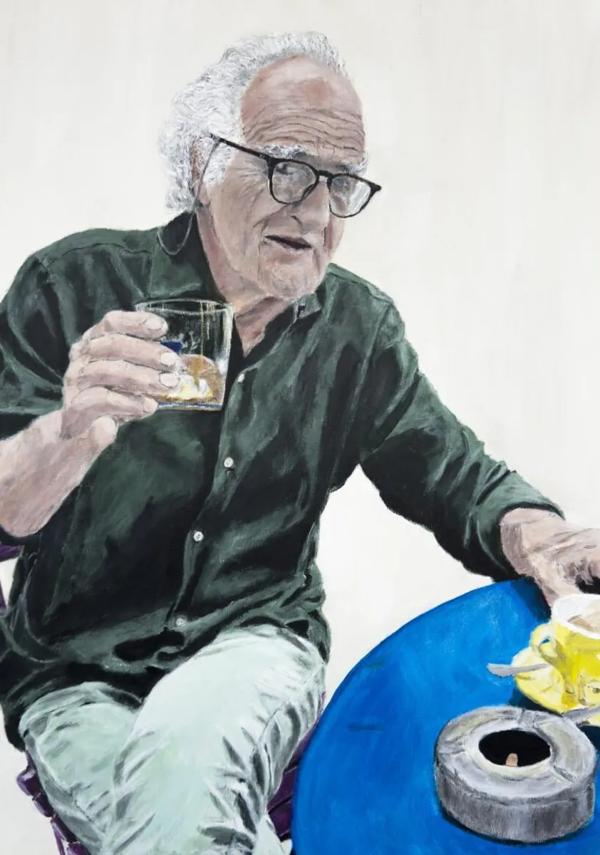 Benjamin Royaards, Ritratto di Gianni Limonta, 2025, acrilico su tela, 60 x 50 cm