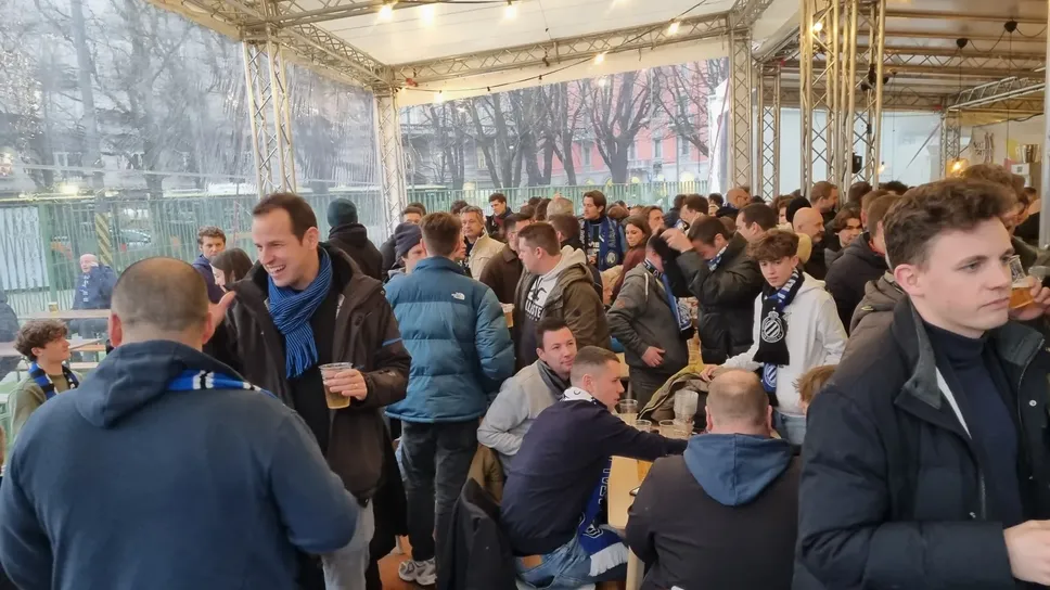 I tifosi del Bruges a Bergamo il 18 febbraio scorso I tifosi del Bruges a Bergamo il 18 febbraio scorso