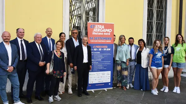 La presentazione della StraBergamo ieri a Palazzo Frizzoni