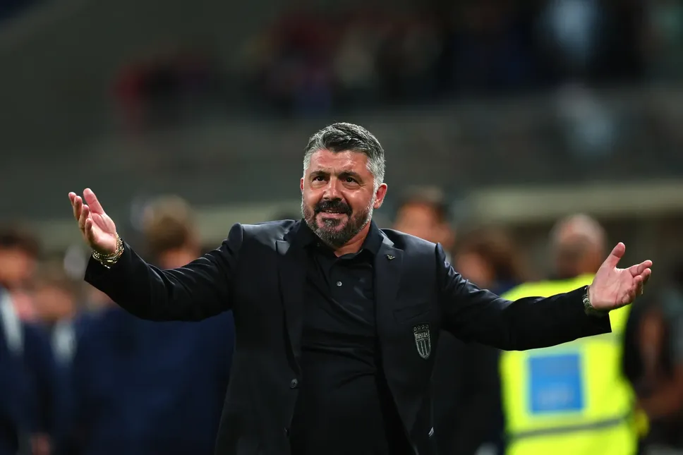 Il ct Gennaro Gattuso saluta Bergamo