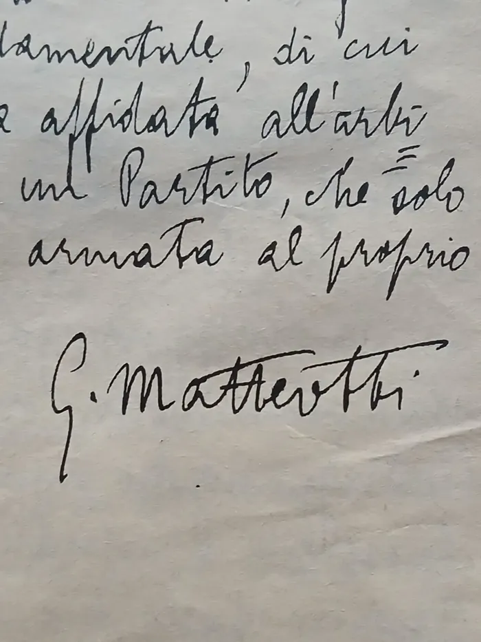 La firma di Giacomo Matteotti