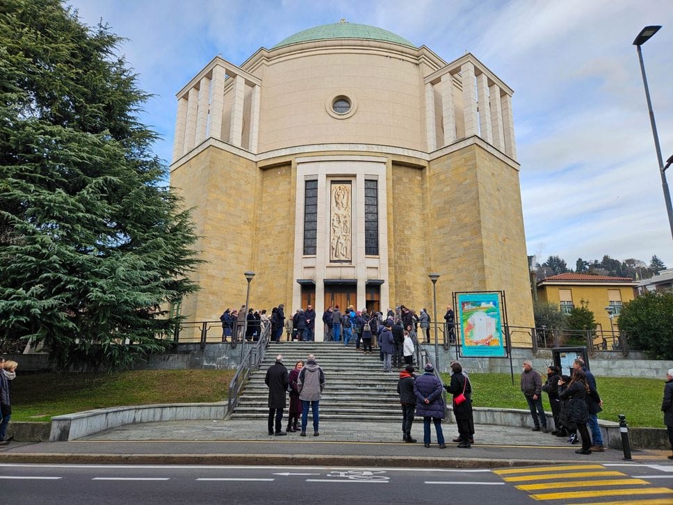 Il funerale di Albino Fascendini al Tempio votivo di Bergamo