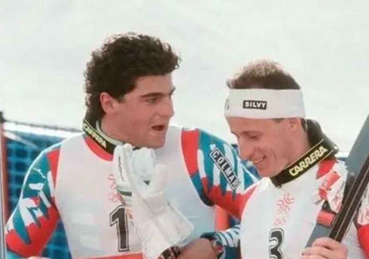 Camozzi in compagnia di Alberto Tomba alle Olimpiadi Invernali di Calgary