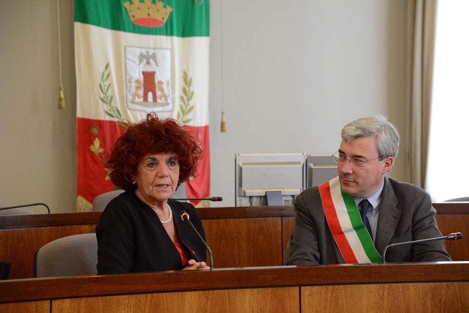 Valeria Fedeli ai tempi della vicepresidenza vicaria del Senato con Giuseppe Pezzoni a Treviglio: era il 2015