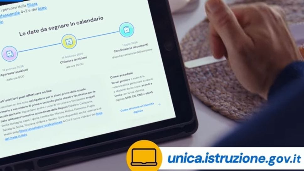 Un fotogramma del video diffuso dal ministero per presentare la campagna delle iscrizioni 2026/2027